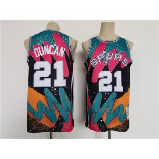 Men's San Antonio Spurs #21 Tim Duncan Throwback basketball Jersey - Ujersey