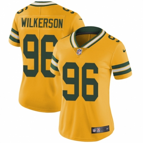 Women's Nike Green Bay Packers #96 Muhammad Wilkerson Limited Gold Rush Vapor Untouchable NFL Jersey - Ujersey