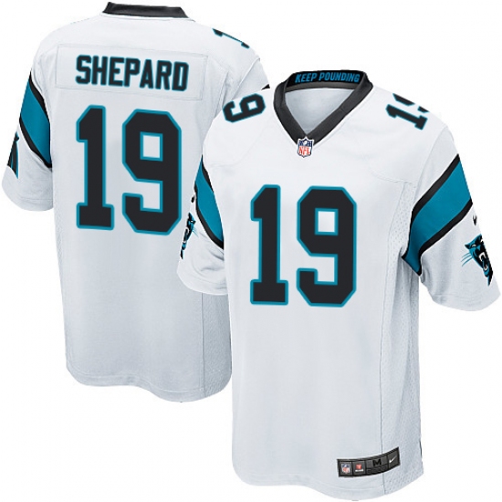 Men's Nike Carolina Panthers #19 Russell Shepard Game White NFL Jersey - Ujersey