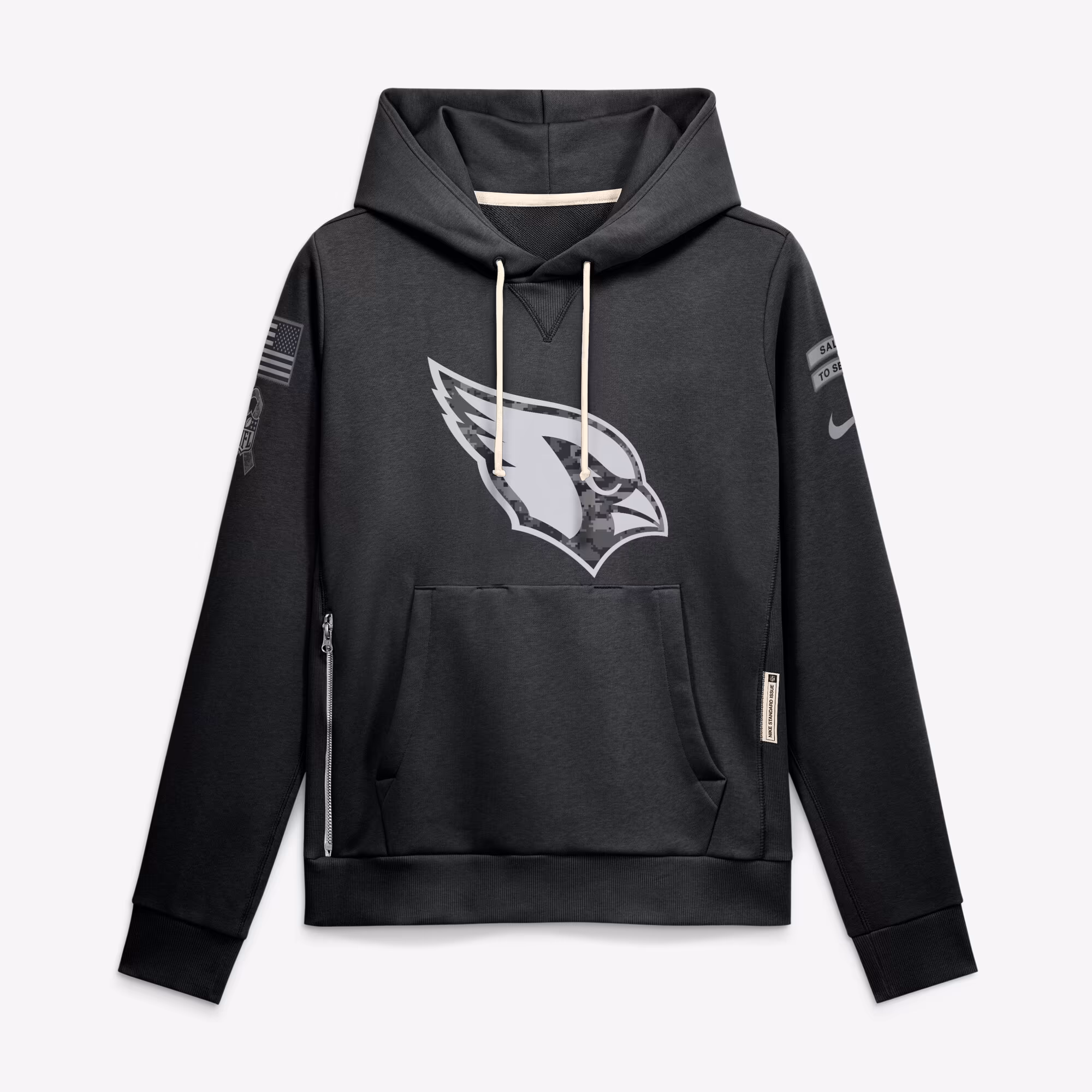 Women's Arizona Cardinals  Nike Black 2026 Salute to Service Sideline Dri-FIT Pullover Hoodie - SUjersey01