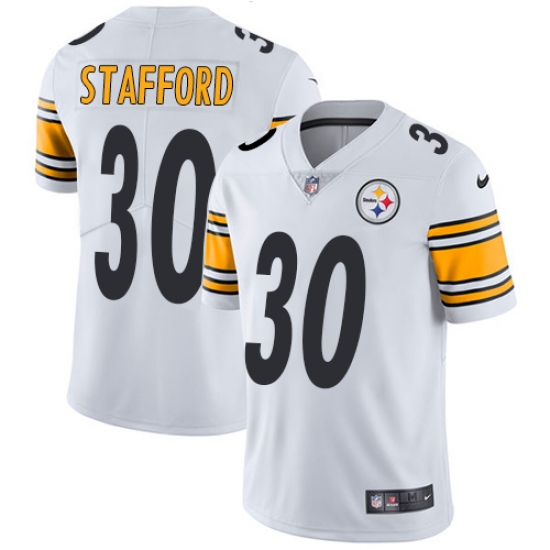 Men's Nike Pittsburgh Steelers #30 Daimion Stafford White Vapor Untouchable Limited Player NFL Jersey - Ujersey