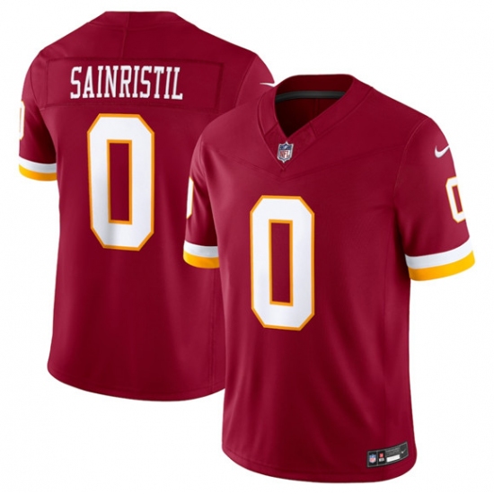 Men's Washington Commanders #0 Mike Sainristil Burgundy 2026 F.U.S.E. Vapor Limited Football Stitched Jersey - Ujersey