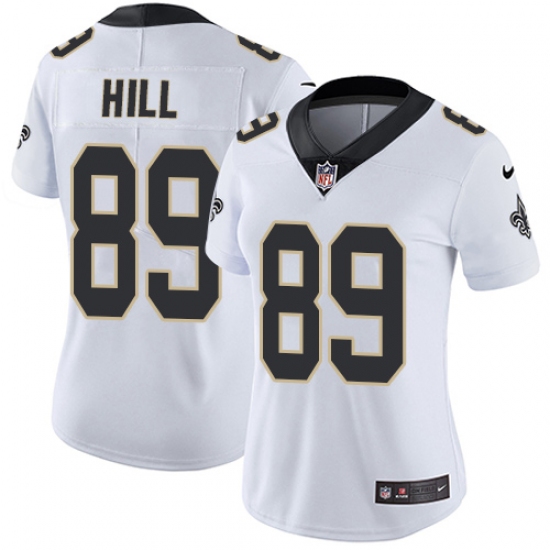 Women's Nike New Orleans Saints #89 Josh Hill White Vapor Untouchable Limited Player NFL Jersey - Ujersey