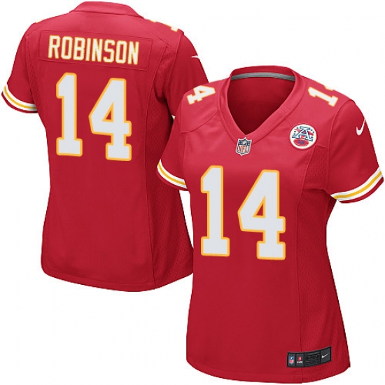 Women's Nike Kansas City Chiefs #14 Demarcus Robinson Game Red Team Color NFL Jersey - Ujersey