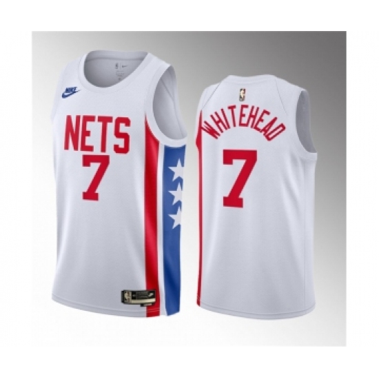 Men's Brooklyn Nets #7 Dariq Whitehead White 2023 Draft Classic Edition Stitched Basketball Jersey - Ujersey