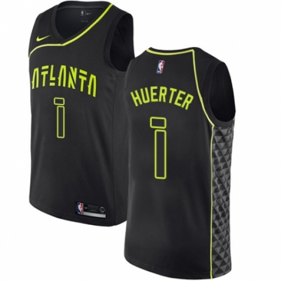 Men's Nike Atlanta Hawks #1 Kevin Huerter Swingman Black NBA Jersey - City Edition - Ujersey