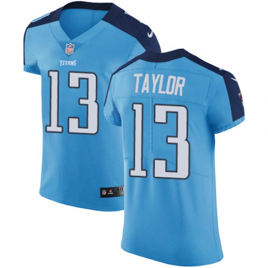 Men's Nike Tennessee Titans #13 Taywan Taylor Light Blue Team Color Vapor Untouchable Elite Player NFL Jersey - Ujersey