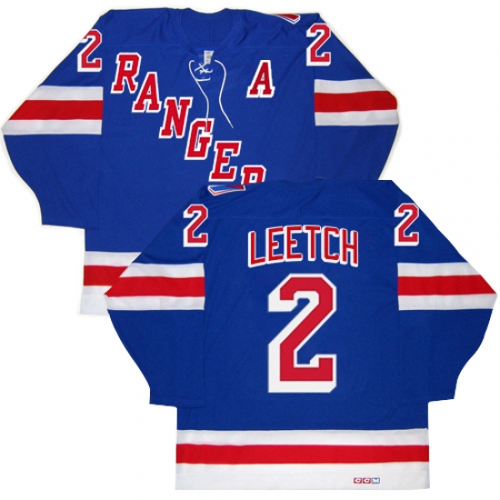Men's CCM New York Rangers #2 Brian Leetch Premier Royal Blue New TThrowback NHL Jersey - Ujersey