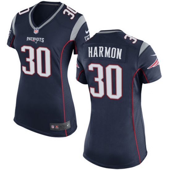 Women's Nike New England Patriots #30 Duron Harmon Game Navy Blue Team Color NFL Jersey - Ujersey