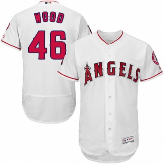Men's Majestic Los Angeles Angels of Anaheim #46 Blake Wood White Home Flex Base Authentic Collection MLB Jersey - Ujersey