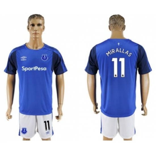 Everton #11 Mirallas Home Soccer Club Jersey
