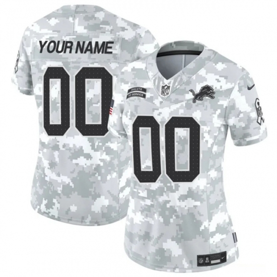 Women's Detroit Lions Active Player Custom 2024 F.U.S.E Arctic Camo Salute To Service Limited Stitched Jersey(Run Small) - Ujersey