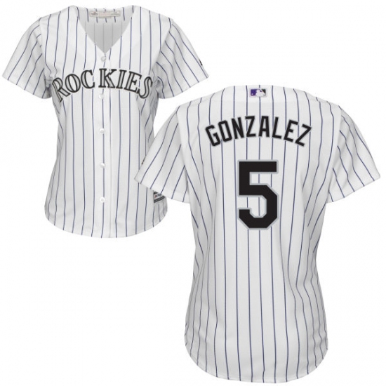 Women's Majestic Colorado Rockies #5 Carlos Gonzalez Authentic White Home Cool Base MLB Jersey - Ujersey