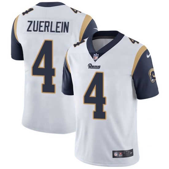 Youth Nike Los Angeles Rams #4 Greg Zuerlein White Vapor Untouchable Limited Player NFL Jersey - Ujersey