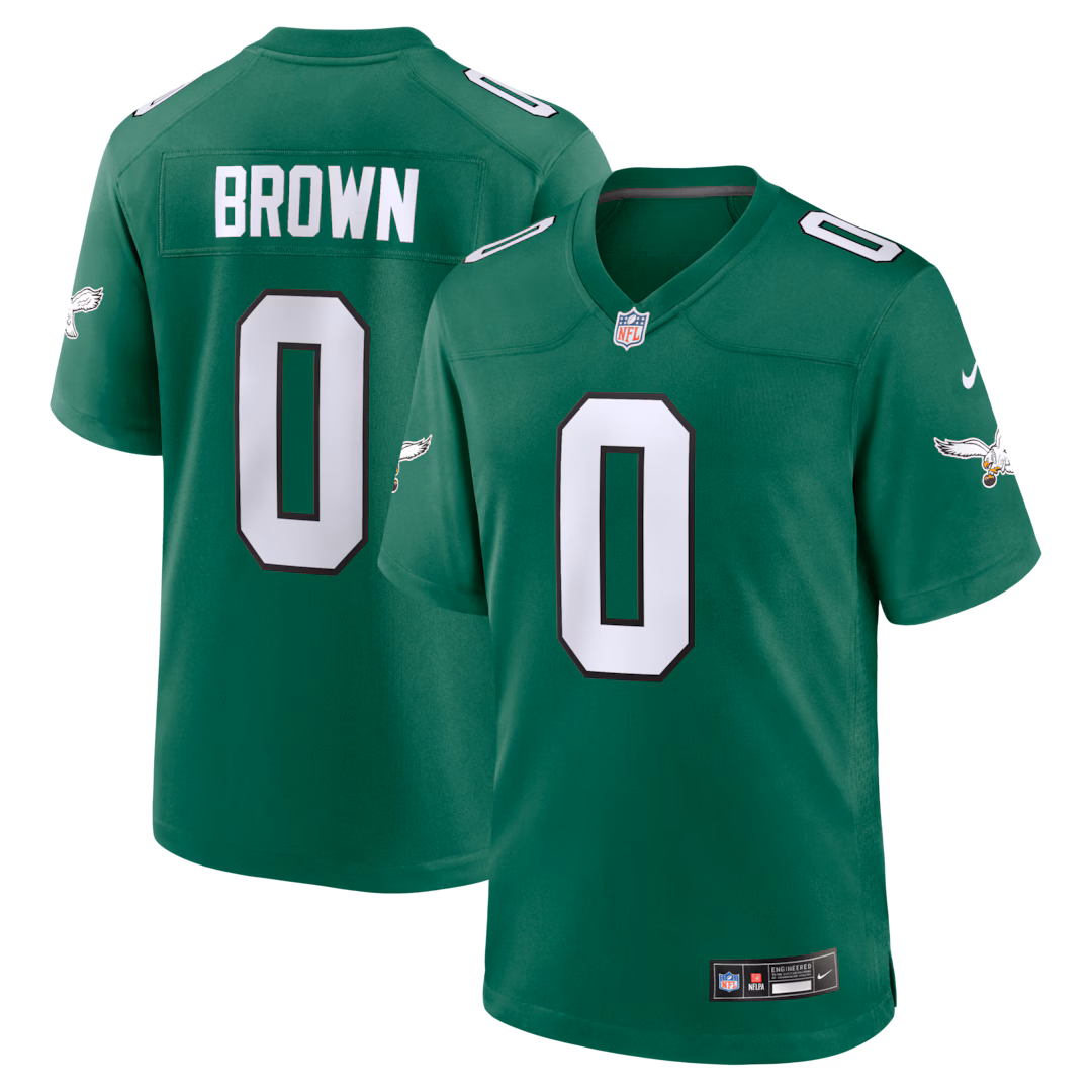 Men's Philadelphia Eagles Marquise Brown Nike Kelly Green Alternate 2 Game Jersey - Ujersey