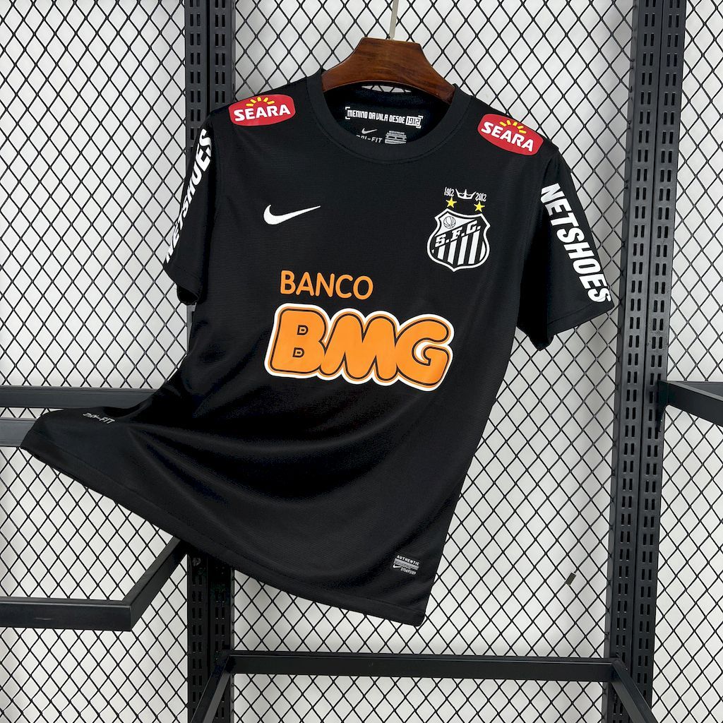 Santos FC Retro Soccer Jersey Black Edition Custom Shirt 2012 - ujerseystore