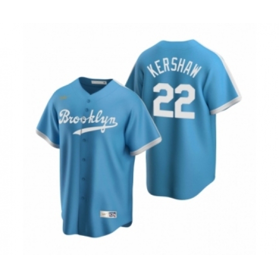 Men's Los Angeles Dodgers #22 Clayton Kershaw Nike Light Blue Cooperstown Collection Alternate Jersey - Ujersey
