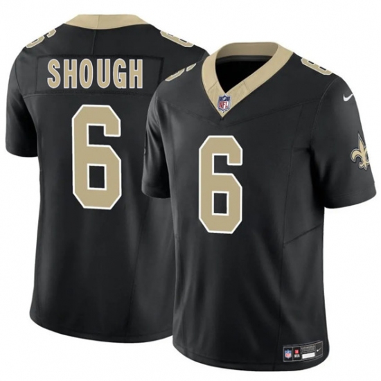 Men's New Orleans Saints #6 Tyler Shough Black 2025 Draft F.U.S.E. Vapor Limited Football Stitched Jersey - Ujersey