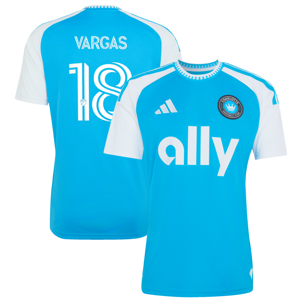 Men's Charlotte FC Kerwin Vargas adidas Blue 2026 Carolina Kit: Crowns Up Replica Jersey - Ujersey