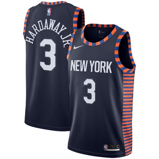 Youth Nike New York Knicks #3 Tim Hardaway Jr. Swingman Navy Blue NBA Jersey - 2018 19 City Edition - Ujersey