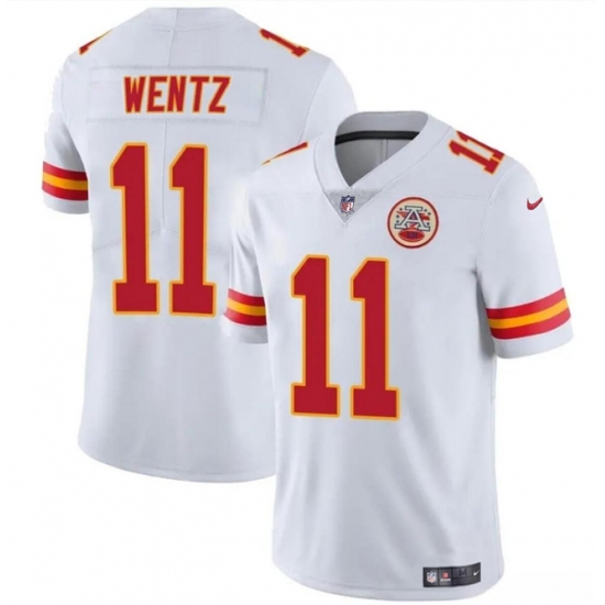 Men’s Kansas City Chiefs #11 Carson Wentz White Vapor Untouchable Limited Football Stitched Jersey - Ujersey