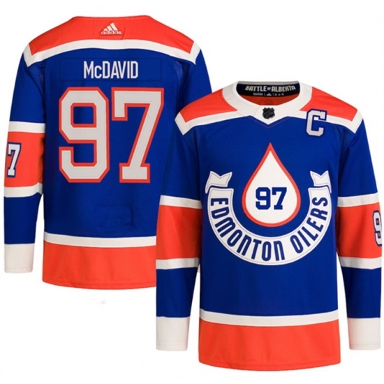 Men's Edmonton Oilers #97 Connor McDavid 2023 Royal Heritage Classic Primegreen Stitched Jersey - Ujersey