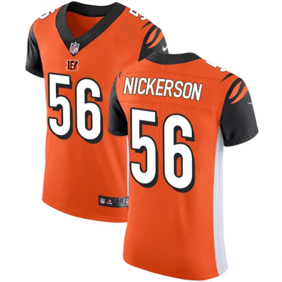 Men's Nike Cincinnati Bengals #56 Hardy Nickerson Orange Alternate Vapor Untouchable Elite Player NFL Jersey - Ujersey