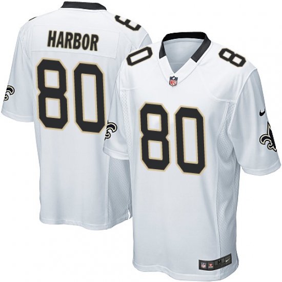 Men's Nike New Orleans Saints #80 Clay Harbor Game White NFL Jersey - Ujersey
