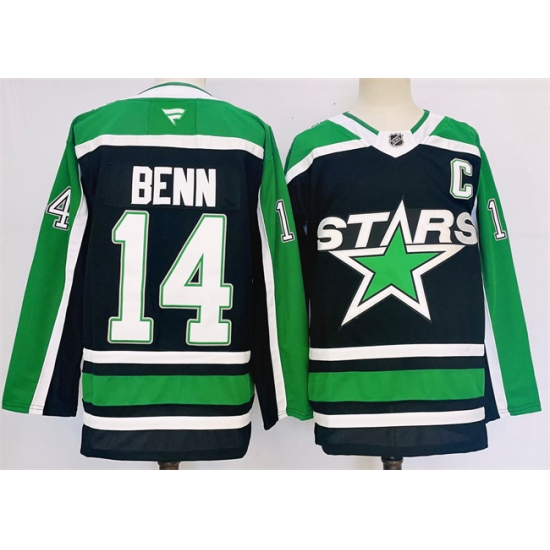 Men's Dallas Stars #14 Jamie Benn Black 2024-25 Reverse Retro Stitched Jersey - Ujersey