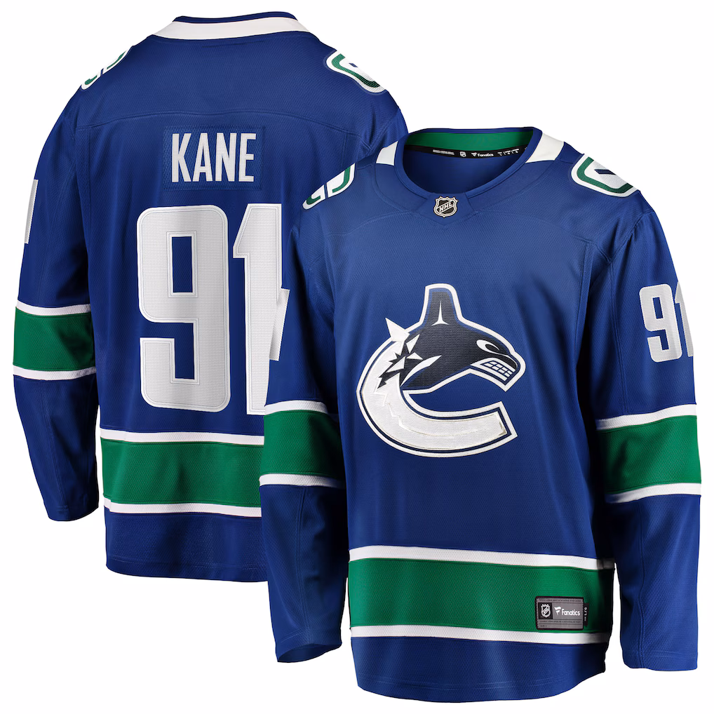 Men's Vancouver Canucks Evander Kane Fanatics Blue Home Breakaway Jersey