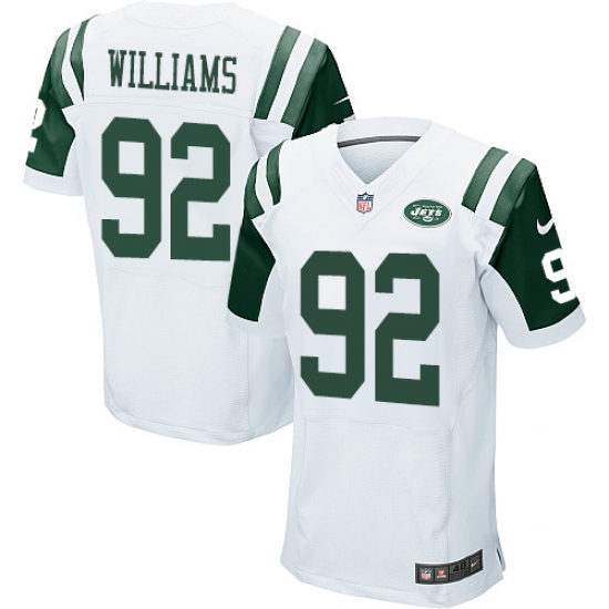 Men's Nike New York Jets #92 Leonard Williams Elite White NFL Jersey - Ujersey