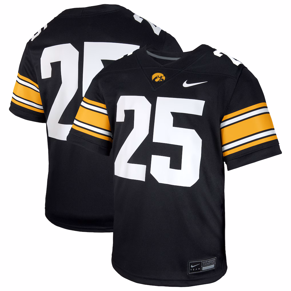 Youth Nike #25 Black Iowa Hawkeyes Untouchable Replica Game Jersey