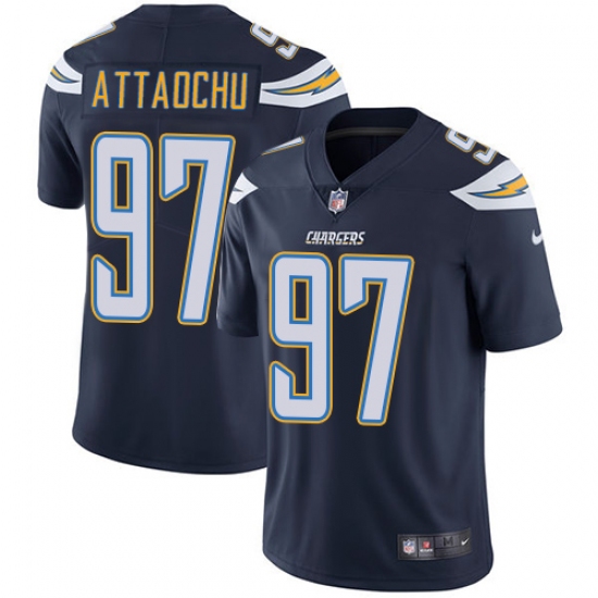 Men's Nike Los Angeles Chargers #97 Jeremiah Attaochu Navy Blue Team Color Vapor Untouchable Limited Player NFL Jersey - Ujersey