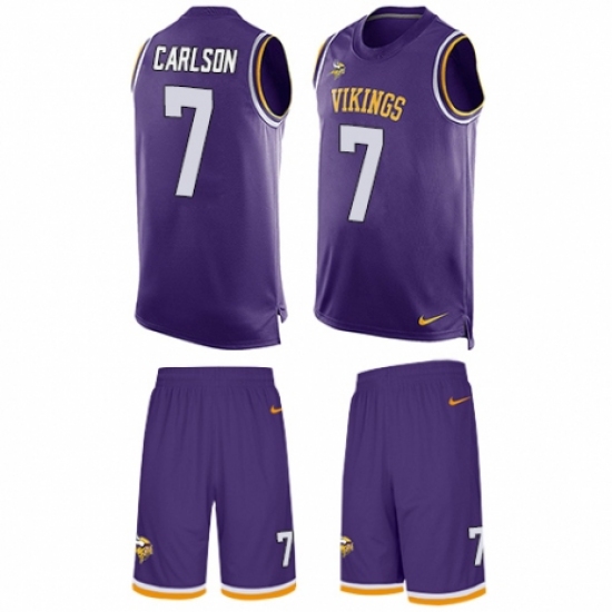 Men's Nike Minnesota Vikings #7 Daniel Carlson Limited Purple Tank Top Suit NFL Jersey - Ujersey