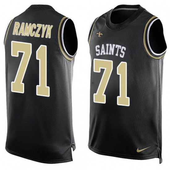 Men's Nike New Orleans Saints #71 Ryan Ramczyk Limited Black Player Name & Number Tank Top NFL Jersey - Ujersey