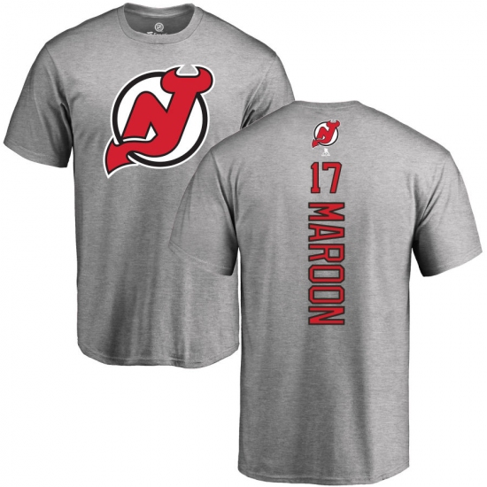 NHL Adidas New Jersey Devils #17 Patrick Maroon Ash Backer T-Shirt - Ujersey