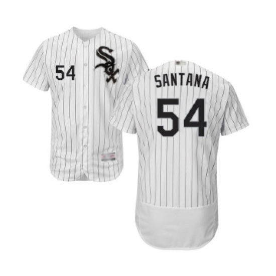 Men's Chicago White Sox #54 Ervin Santana White Home Flex Base Authentic Collection Baseball Jersey - Ujersey
