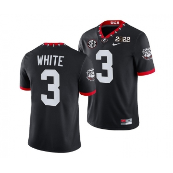 Men’s Georgia Bulldogs #3 Zamir White 2022 Patch Black College Football Stitched Jersey - Ujersey
