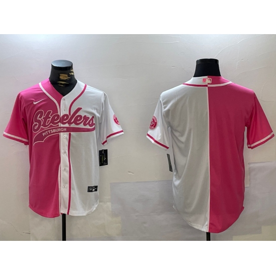 Men's Pittsburgh Steelers Blank 2024 Arctic Red White Salute To Service Stitched Baseball Jersey - Ujersey
