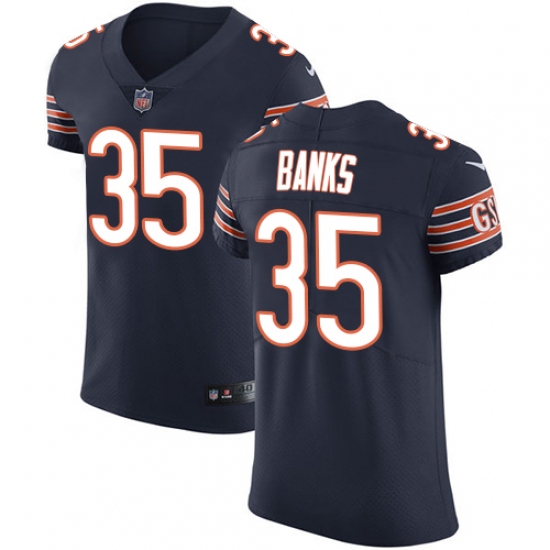 Men's Nike Chicago Bears #35 Johnthan Banks Navy Blue Team Color Vapor Untouchable Elite Player NFL Jersey - Ujersey