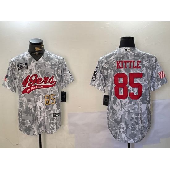 Men's San Francisco 49ers #85 George Kittle Arctic Camo 2024 Salute to Service Stitched Baseball Jerseys - Ujersey