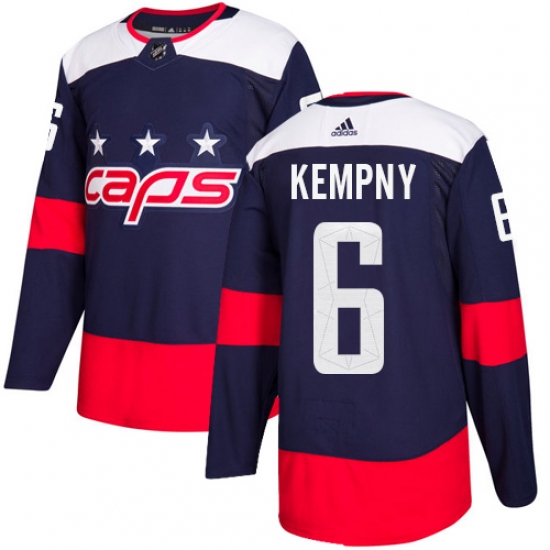 Youth Adidas Washington Capitals #6 Michal Kempny Authentic Navy Blue 2018 Stadium Series NHL Jersey - Ujersey