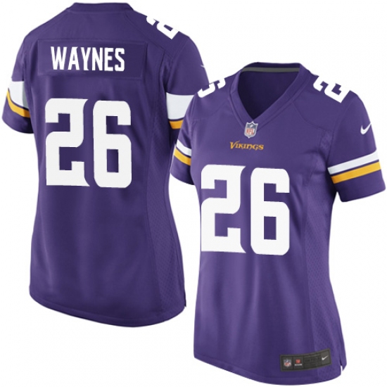 Women's Nike Minnesota Vikings #26 Trae Waynes Game Purple Team Color NFL Jersey - Ujersey