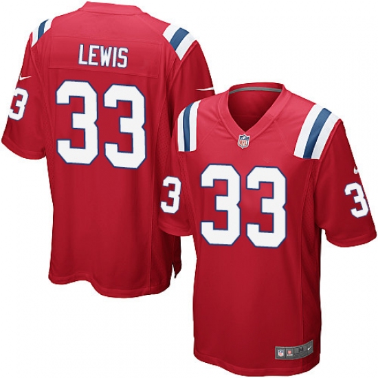 Men's Nike New England Patriots #33 Dion Lewis Game Red Alternate NFL Jersey - Ujersey