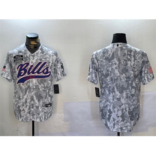 Men's Buffalo Bills Blank 2024 Arctic Camo Salute To Service Stitched Baseball Jersey - Ujersey