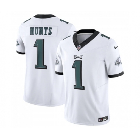 Men's Philadelphia Eagles #1 Jalen Hurts White 2023 F.U.S.E. Vapor Untouchable Limited Stitched Football Jersey - Ujersey
