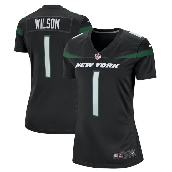 Women's New York Jets #1 Zach Wilson Nike Black 2021 NFL Draft First Round Pick Game Jersey - Ujersey