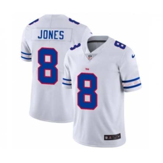 Men's New York Giants #8 Daniel Jones White Team Logo Cool Edition Jersey - Ujersey