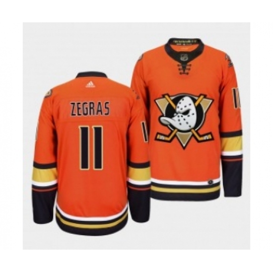 Men's Anaheim Ducks #11 Trevor Zegras Orange Authentic Adidas Jersey - Ujersey
