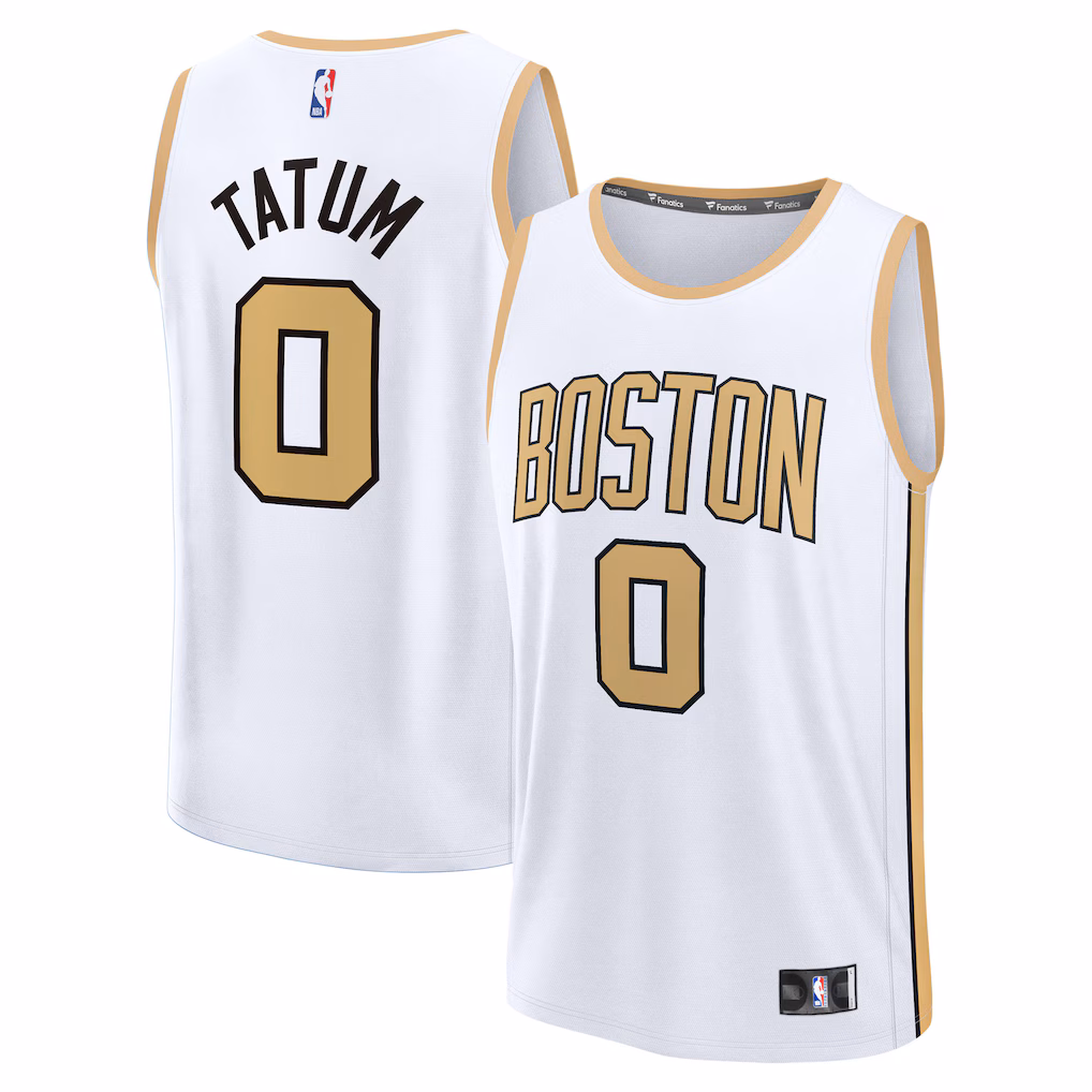 Youth Boston Celtics Jayson Tatum Fanatics White 2025/26 City Edition Fast Break Jersey - ujerseystore